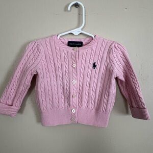 Baby Ralph Lauren Light Pink Cable Knit Sweater
